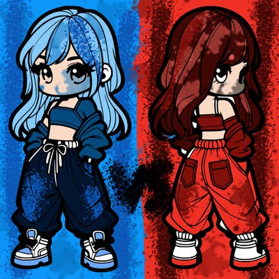 girl in crop top and baggy pants