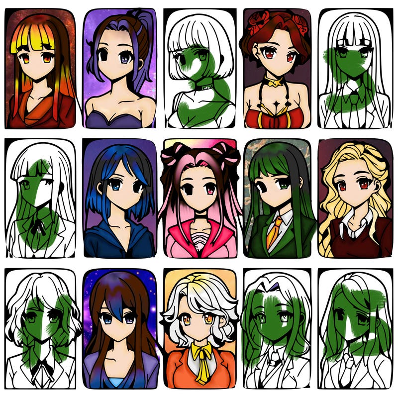 girls that look diffrent anime