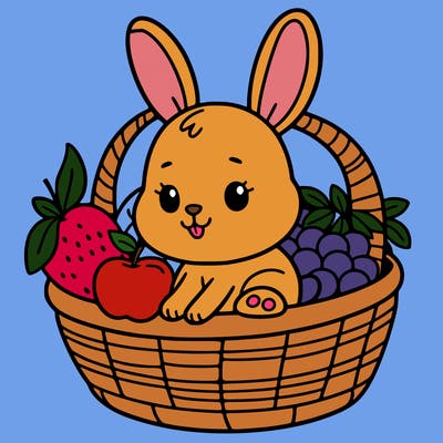 bunny in a fruit basket
