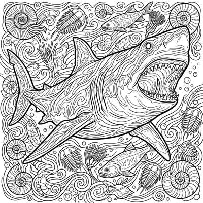 Embark on an epic journey back to the prehistoric seas with this detailed Megalodon Extinction coloring page. Discover a fascinating world of ancient marine life, perfect for history buffs and shark enthusiasts alike.