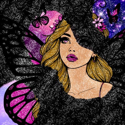 butterfly fairy realistic girl