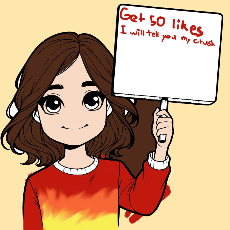 realistic girl holding up a sign
