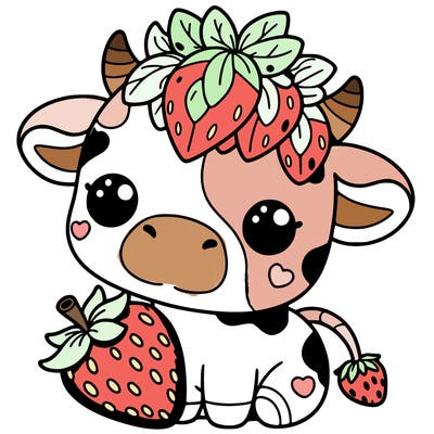 cute strawberry cow