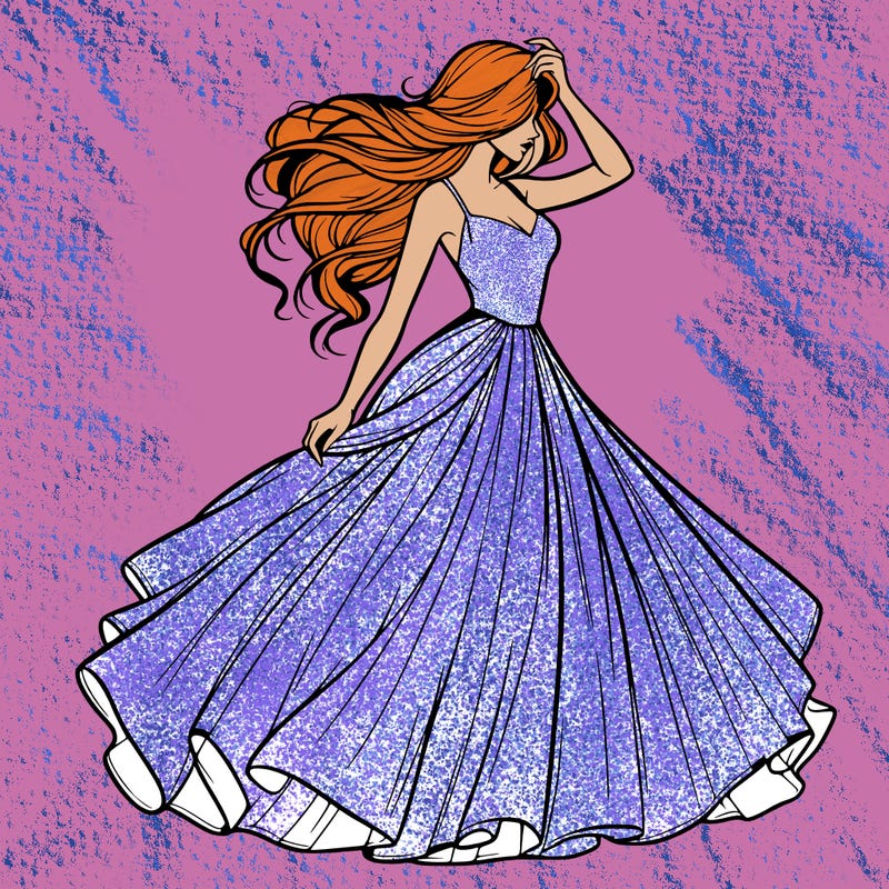 realistic woman with dress flowing in the wind