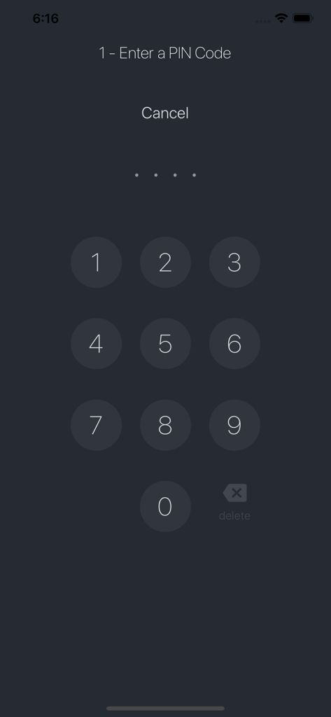 Flussonic Watcher - Flussonic Watcherビデオ監視アプリケーションへの安全なアクセス用のPINコード入力画面
