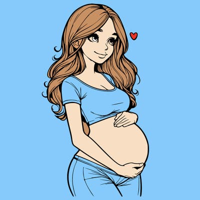 realistic pregnant girl