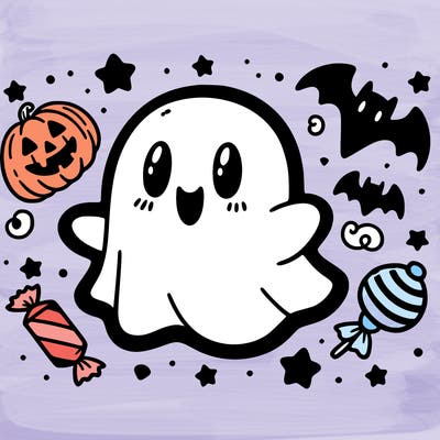 halloween cute little ghost