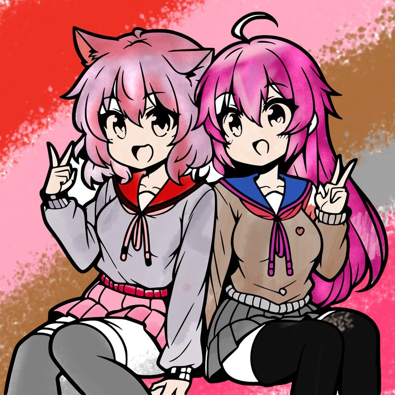 two anime girls hanging out
