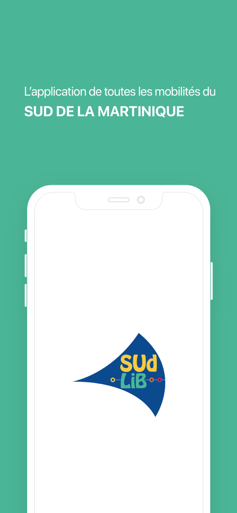 SudLib - Splash screen of SudLib navigation app for Southern Martinique mobility