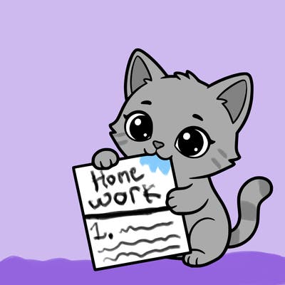 a small cat with a blank sheet of paper in its hand. the cat is sooooooo cute!