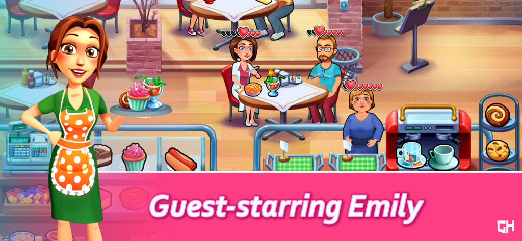 Heart's Medicine: Time to Heal - Emily de la serie Delicious sirviendo comida en la cafetería del hospital como estrella invitada