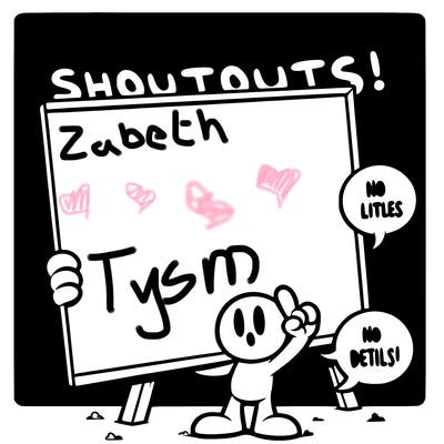 blank canvas that says above it shoutouts