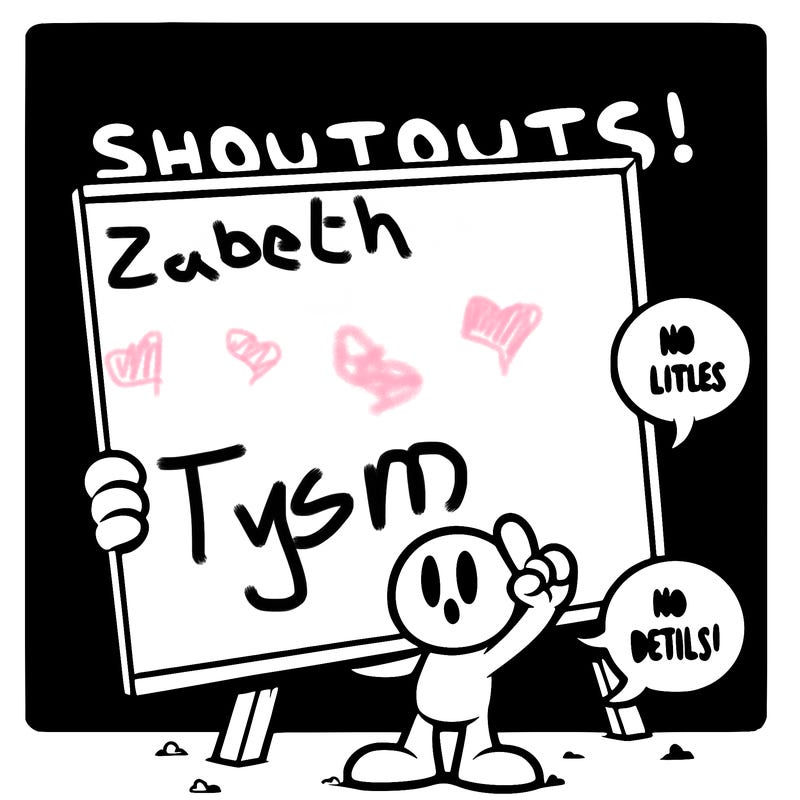 blank canvas that says above it shoutouts