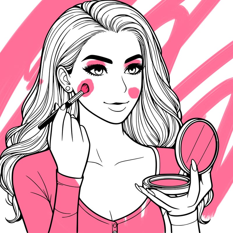 realistic girl doing makeup