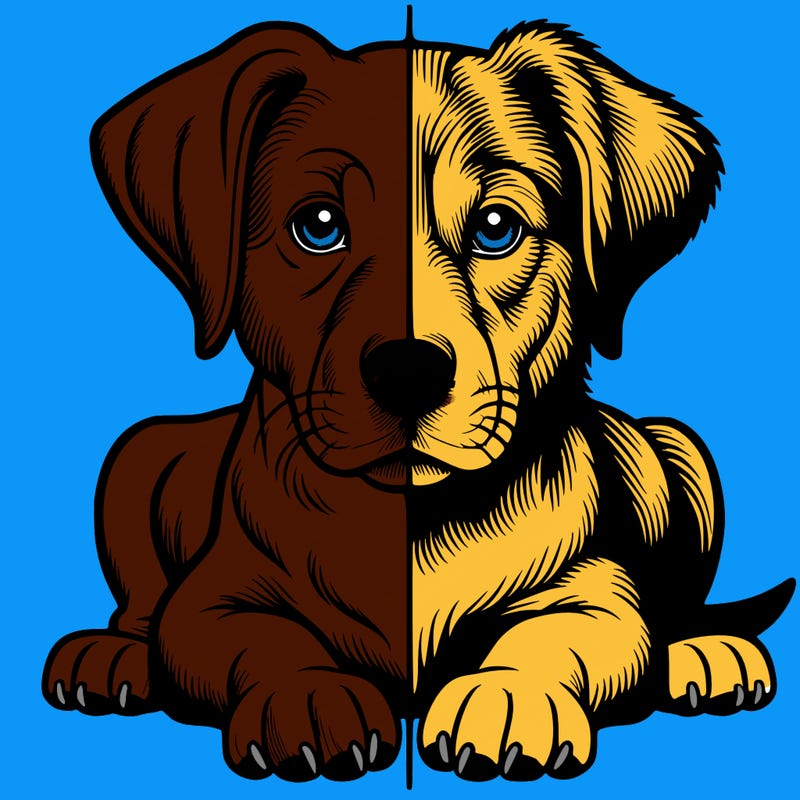 realistic dog split picture