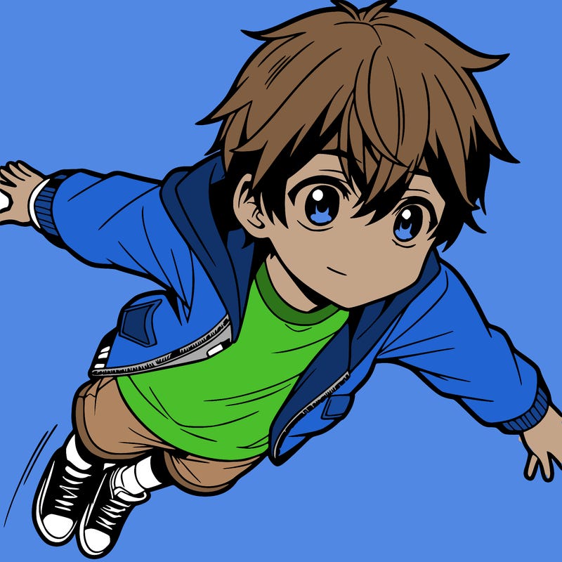 anime boy flying