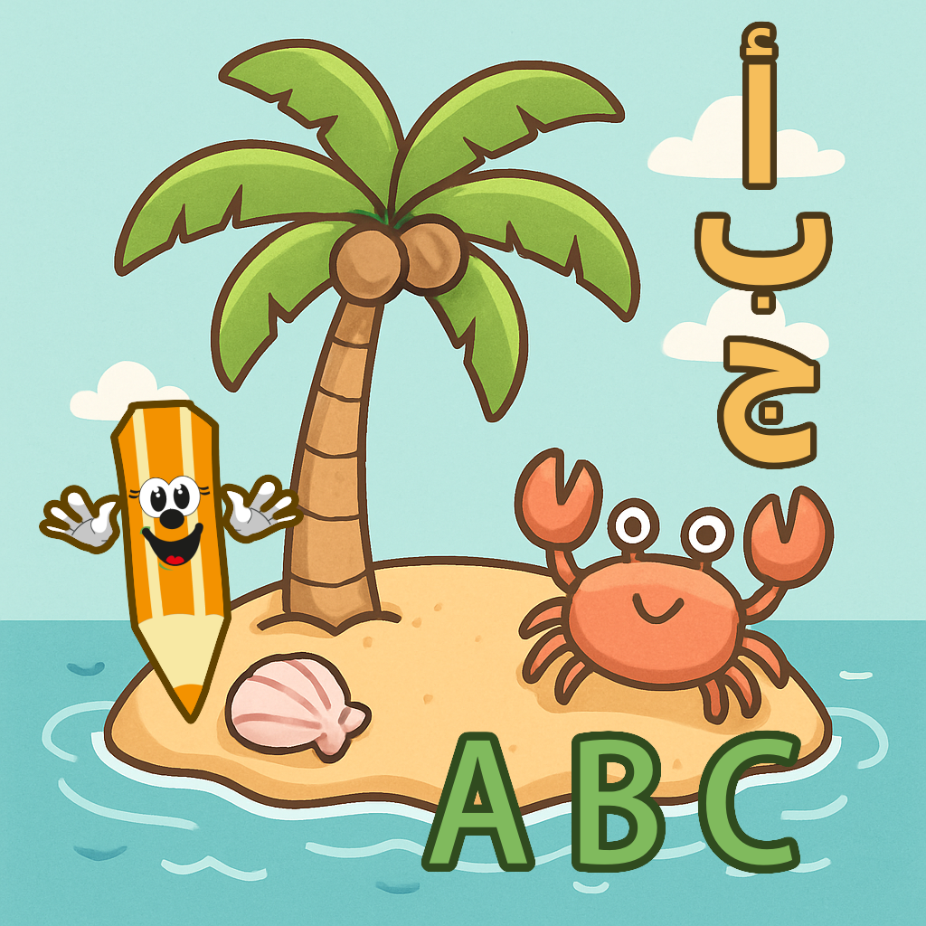 Letters Island Arabic English