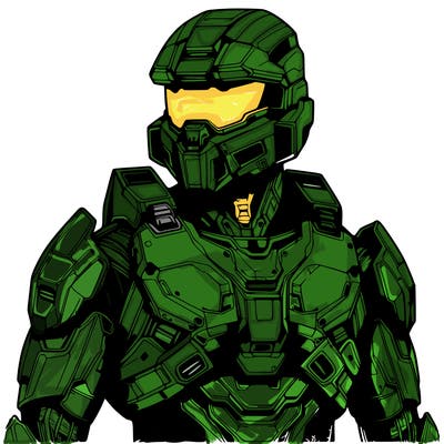 realistic futuristic warrior with cool armor