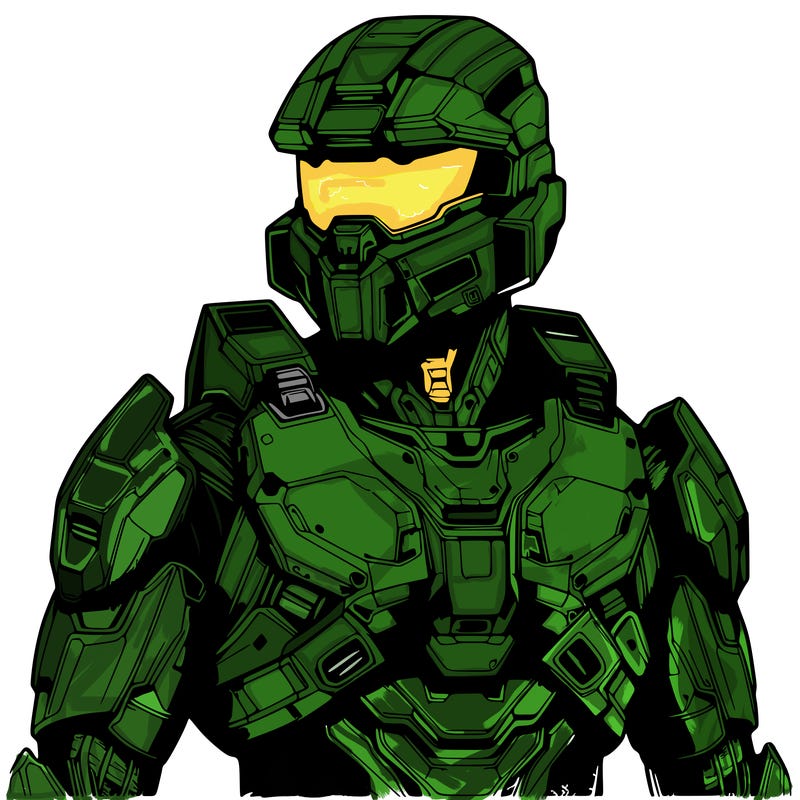 realistic futuristic warrior with cool armor