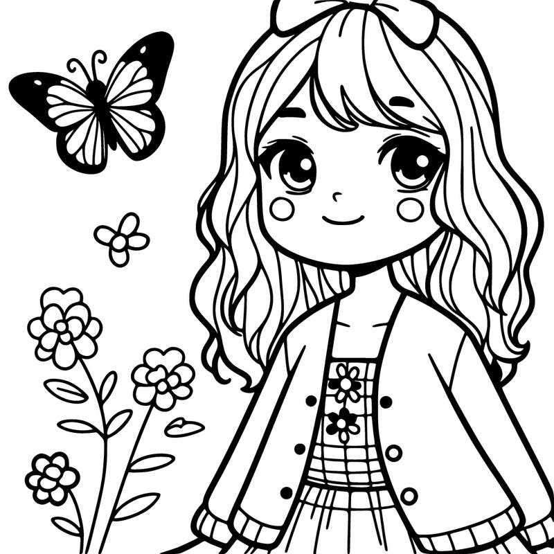 girl with a butterfly