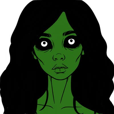 scary beautiful realistic girl