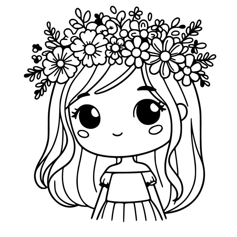 girl with flowers crown