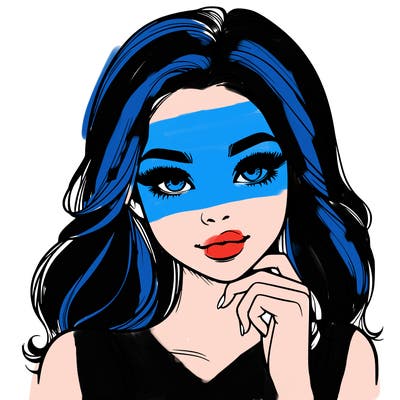 realistic girl with makeup pretty and freckles