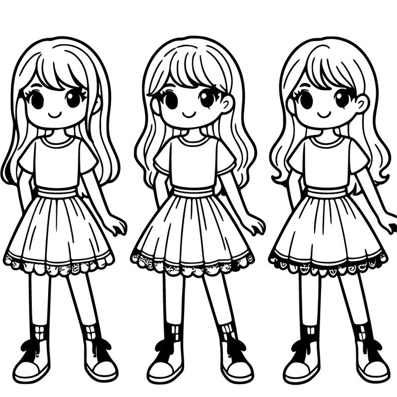 three girls wareing skirts