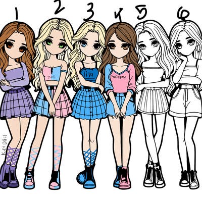 a group of girls realistic