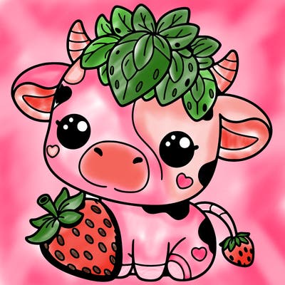 cute strawberry cow
