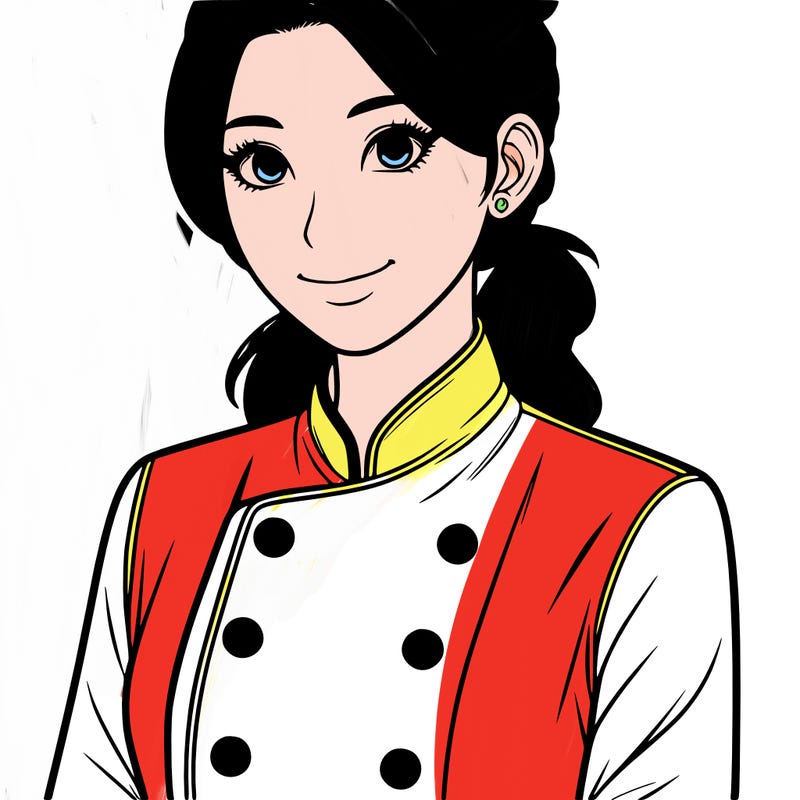 realistic asian woman cuisine chef