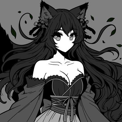 manga character and beauty woman woolf