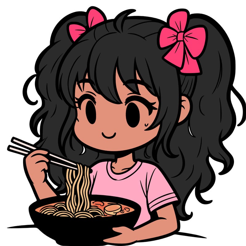 a girl eating ramen