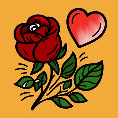 rose and heart