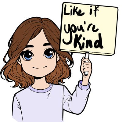 realistic girl holding up a sign