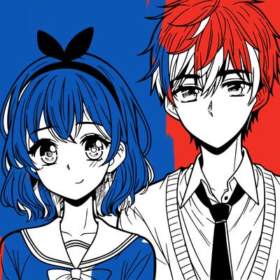 manga girl and boy