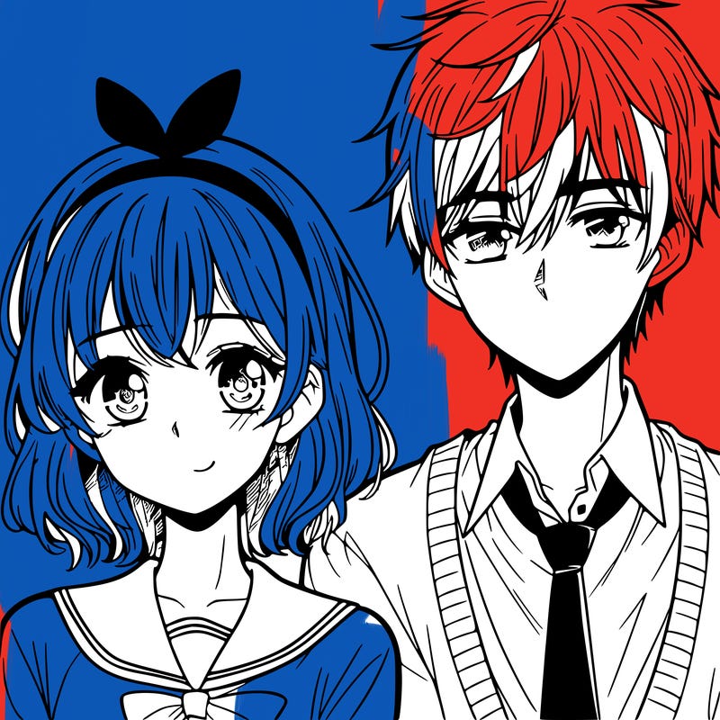 manga girl and boy