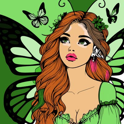 butterfly fairy realistic girl