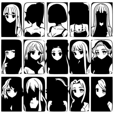 girls that look diffrent anime