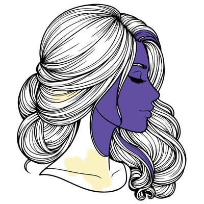 realistic woman's head & hair