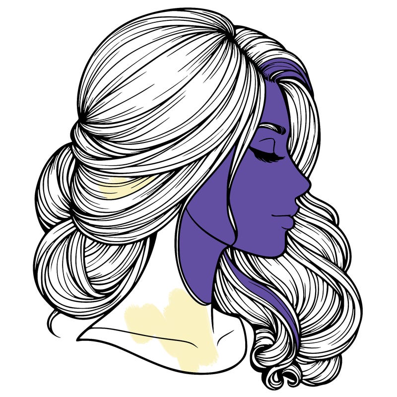 realistic woman's head & hair