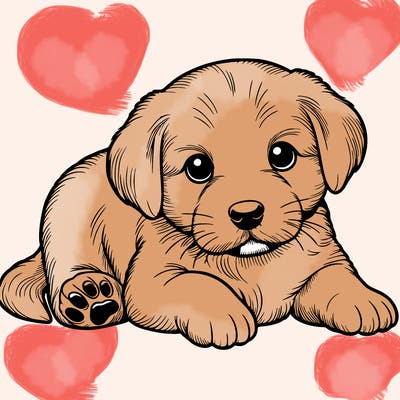 a cute realistic puppy