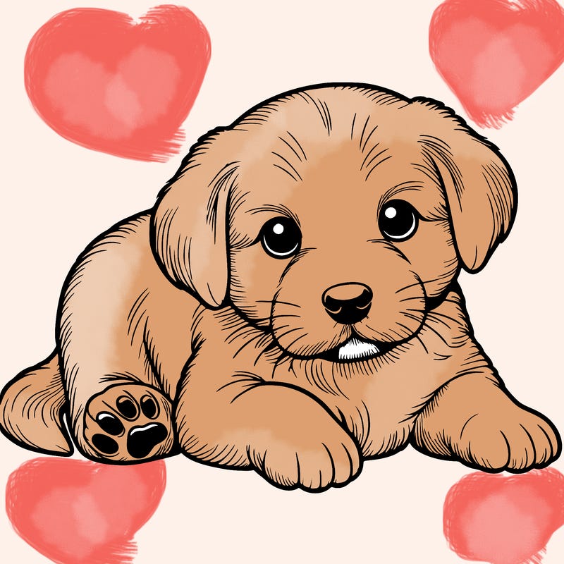 a cute realistic puppy