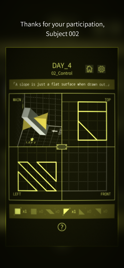 Viewport - The Game - A screenshot of Viewport The Game showing a spatial logic puzzle with 3D views and a technical dark mode interface.
