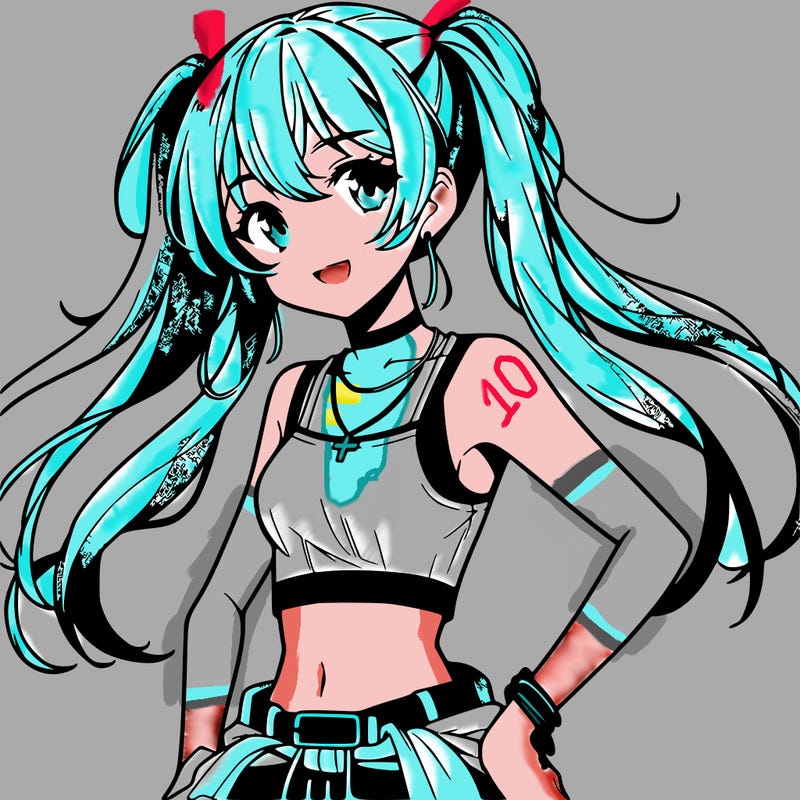anime girl wearing crop top