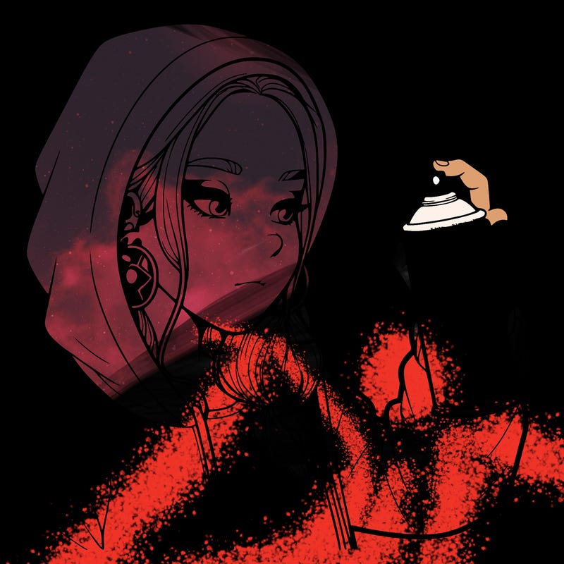 a realistic girl, spray painting