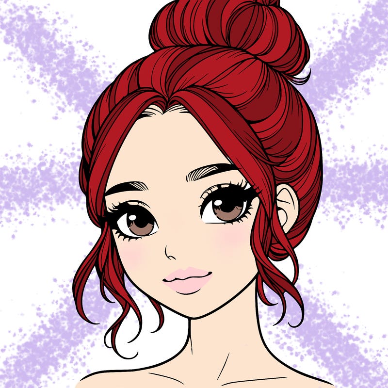 realistic pretty girl with hair in bun