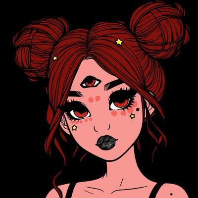 realistic girl with space buns