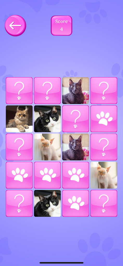 Cute Cats Memory Match Game - Games App | MWM