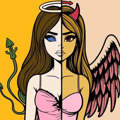 devil vs angel realistic girl